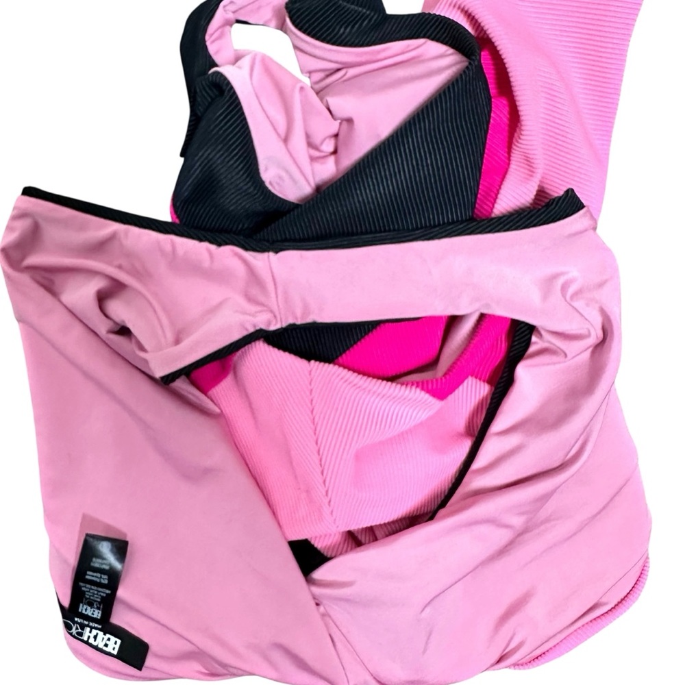NWOT Beach Riot Joyce Cutout One Piece Colorblock Swimsuit Black/Pink Medium - Picture 11 of 16